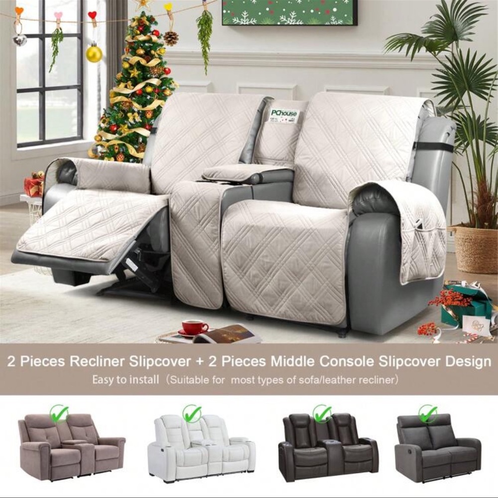 Recliner Slipcover Set - Cream